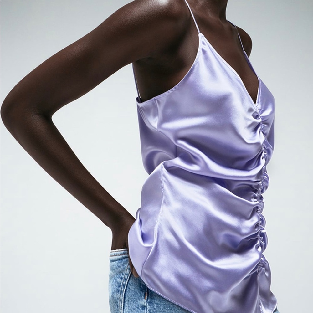 Zara silk purple camisole NWT